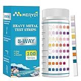 Heavy Metals Water Test Strips (8 Tests) - 100ct Home Water Testing Kit for Iron, Mercury, Copper, Lead, Chromium, Magnesium, Cadmium, Calcium-Well Home Tap City Drinking Water Testing Kit