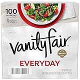 Vanity Fair Everyday Paper Napkins, 100 Count, Disposable Napkins Made Soft And Smooth For Everyday Meals