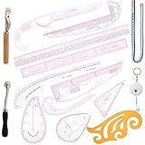 SOUJOY French Curve Ruler for Pattern Making, 15 Pieces Sewing Curve Ruler Set, Plastic Clear DIY Cutting Drawing Tool for Beginners Tailors Designers