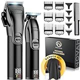 Novah® Professional Hair Clippers for Men, Professional Barber Clippers and Trimmer Set, Mens Cordless Hair Clipper for Barbers Haircut Kit Fade