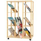 VISWIN Extra-Large Art Storage Rack with Wheels - Adjustable Wooden Drying & Display Rack for Canvas, Panels, Prints & Artworks, Multi-Tier Art Organizer for Studios & Galleries – Natural