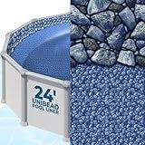 Shop Square 24 Foot Round Pool Liner for Above Ground Swimming Pools - Unibead Style, 52 Inch Wall Height, Standard Gauge, Durable Vinyl, for Steel Sided Above Ground Pools, Boulder Swirl