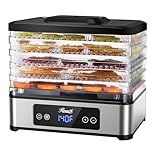 Rosewill Compact Food Dehydrator, 5 Stackable Trays with Adjustable 48H Timer and Temperature Control - 350W Electric Food Dryer for Jerky, Fruits, Herbs, Veggies, Meat & Dog Treats