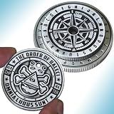 Karmacide Caesar Cipher Coin Set Double Disc Encoder Decoder Cryptography Puzzle Secret Message Tool Collectible Gift
