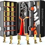 SOMELINE Open Terminal Connector Crimping Tool Kit, 2.8/4.8/6.3mm Male Female Non-Insulated Disconnect Terminals, AWG 24-14 Crimping Pliers for Molex 2.13/2.36mm, AMP - TE CONNECTIVITY Connectors