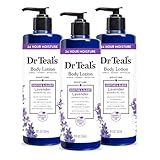 Dr Teal's 24 Hour Moisture+ Body Lotion, Lavender Essential Oil, 18 fl oz (Pack of 3)