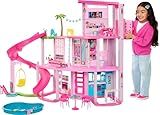 Barbie Dreamhouse, Pool Party Doll House with 75+ Pieces and 3-Story Slide, House Playset, Pet Elevator and Puppy Play Areas