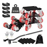 MYUEA Furniture Dolly,Furniture Movers with 5 Wheels,Carbon Steel Panel Heavy Duty Dolly,Furniture Lifter with 5 360° Rotatable Rubber Universal Wheels,Maximum Load 3474LBS