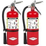 Amerex B500, 5 lb ABC Dry Chemical Fire Extinguisher – Class A, B & C Rated with 12–18 Ft Range and 14 Second Discharge Time, 2-Pack