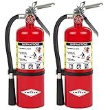 Amerex B500, 5 lb ABC Dry Chemical Fire Extinguisher – Class A, B & C Rated with 12–18 Ft Range and 14 Second Discharge Time, 2-Pack