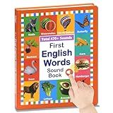 Arnbz 2025 New My First English Words Sound Book Toy, English Learning Talking Book, 470+ Words, 21 Themes, Press to Learn Phonics, Interactive Educational Books for 3 Year Olds A