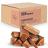 Old Potters Kiln Dried Firewood - Cherry, 1100 Cu. in, 16-18 Logs ~ 8" x 2.5" Logs. Solo Stove and Cooking Wood for Grilling, Smoking, and Firepits, Cherry.