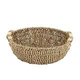 Round Storage Basket, Wicker Grass Tray for Bread Fruit Toys, 13"x5"