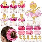 Satin Scrunchies for Women Girls - 24 Sets Ballerina Party Favors for Girls Ballet Dance Scrunchies with card Soft Ballet Hair Ties & Bands Ideal Birthday Ballerina Party Dance Recital Gifts for Girls