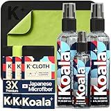 Koala Eyeglass Lens Cleaner Spray Kit | (2x) 8oz + (1x) 2oz Glasses Cleaner Bottle + (3x) Microfiber Cloth | Alcohol Free Eyeglasses, Screen, and Camera Cleaning Kit (6 Piece Set)