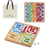 Crobyi 12 Inches Ludo Board Game + Snakes&Ladders, 2 in 1, Classic Board Game for Adults and Kids, Including 1 Game Board, 2 Dice, 16 Game Pieces, Rules and Carrying Bag.