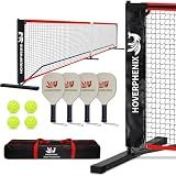 Pickleball Set with Net and Paddle Set of 4 for Driveway Family Games