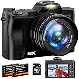 5K Digital Camera WiFi Autofocus Vlogging Camera for YouTube 48MP Camera for Photography and Video, 3.5" Screen Travel Cameras with UV Filter, Anti-Shake,16X Digital Zoom,32GB SD Card,2 Batteries