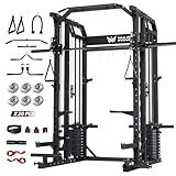Major Fitness Drone2 Premium Smith△ Machine – All-in-One Home Gym Squat Rack with Aluminum Pulley Set , Weight Bar, Dual LAT Pull-Down Systems & Cable Crossover Machine for Full-Body Workouts