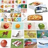50 Noun Flashcards, Picture & Word Photo Cards Language Builder Visual Aid Language Learning Tool for Autism, ESL Teaching Materials for Adults, Non-Verbal Children Vocabulary Builder for Kids