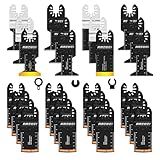 AMZWEI 28PCS Oscillating Saw Blades, Professional Universal Titanium Multitool Blades for Wood Metal, Quick Release Multi Tool Blades Kits Compatible with Dewalt Ryobi Milwaukee Rockwell Fein