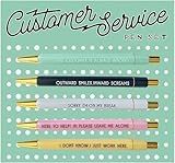 5-Count Funny Customer Service Pens, Personalized Pen with Hilarious Quotes, for Call Center Workers & Retail Staff - Sarcastic Office Humor Gift, Black Ink,Medium Nib 1.0mm (Customer Service)