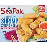 SeaPak Frozen Meals - Shrimp Spring Rolls with Sweet Chili Sauce, Easy to Bake Frozen Appetizers for Parties, 18 oz Spring Roll Delight