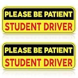 Non-Magnetic Please Be Patient Student Driver Stickers for Car, 2 Pcs