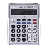 HUIOP Calculators Large Display,Musical Desktop Calculator 12-Digits LCD Display Electronic Calculator Counter Big Buttons with Music Piano Play Time Date Show Alarm Clock Function for Office
