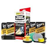XPERTCHEMY Headlight Restoration Kit-Headlight Cleaner Removing The Heavy-Duty Yellowing, Clouding and Stains, Even Buffs Out Unsightly Hairline Scratches,No Power Tools Needed