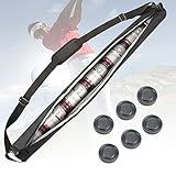 Upgraded Golf Beer Sleeve with 6 Ice Pucks-7 Cans Beer Cooler Sleeves for Golf Bags, Ideal Men's Gift for Golf Lovers (Black)