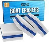 3PK Premium Boat Scuff Erasers, Boating Accessories for Cleaning, Gift for Pontoon, Fishing, Jon Boats, Decks, Vinyl and Hull Cleaner, Gadgets for Men and Women