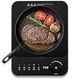 Elite Gourmet EIND57B SlimStore™ Induction Cooktop, Touch Controls, Ultra Thin 2" Profile, 10 Power Levels, Temps 140°F to 465°F, Fast Heat Up, Black