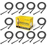 AIO EYEUY 10 Pack Adjustable Jump Rope for Fitness and Exercise - PVC Skipping Rope for Men, Women and Teens - Tangle-Free for Keeping Fit, Training, Workout Black