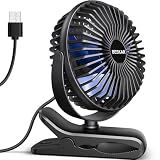 BESKAR USB Clip on Fan, Portable Small Desk Fan with Cord Powered