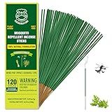 KICKOUTOR® Mosquito Repellent Outdoor Patio 120 PCS Citronella Oil Mosquito Incense Sticks Natural Organic Mosquito Barrier Mosquito Repeller for Backyard Travel Camping Indoors Gnat Mosquito Control