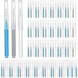 Patelai 100 Pcs Braces Dental Brushes,Blue, Grey, White,Various Sizes