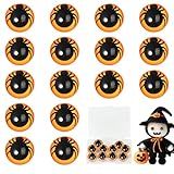 MUCUNNIA 10PCS 16mm Spider Safety Eyes for Crocheting with Washers Plastic Safety Eyes for Amigurumi Craft Crochet Eyes for Crochet Animals Crochet Animals DIY Halloween Decorations Doll Making