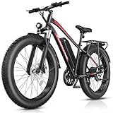 Funhang Electric Bike for Adults, Peak 1000W Ebike, 25MPH 60Miles Electric Mountain Bike, 26" Fat Tire Electric Bicycle with 48V 13AH Battery, Rear Rack, Front Suspension, 7 Speed, UL 2849 Certified