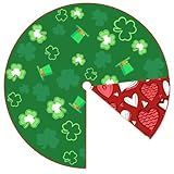 Avxdbr St Patricks Day Reversible Tree Skirt 35 Inch Valentine Tree Skirts Double Sided Plush Christmas Tree Skirt Heart Shamrock Holiday Party Decorations