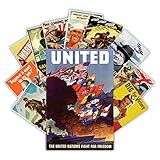 HK Studio WW2 Vintage Posters Decal - WW2 Propaganda Posters for Bedroom, Pub, Bar - WWII Retro Poster for Man Cave - Vintage WW2 Recruitment Posters - WWII Vintage Wall Art - Pack 12