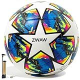 ZWAW Size 5 Soccer Ball, Waterproof PU Leather, Official Match Ball, with Pump & Needles