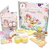 Kalakaram Natural Lip Balm Making Kit - DIY Craft Set for Girls, Teens & Adults - Create 15 Lip Balms with 100% Pure Beeswax, Shea Butter, Kokum Butter, 4 Essential Oils, Vitamin E & Grapeseed Oil