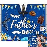 Caaerttply Father's Day Backdrop 10x8ft Happy Father's Day Fixing Repair Tools Blue Shirt Photo Backdrop Best Dad Party Banner I Iove Dad Fathers Day Decoration Photography Background Studio Props