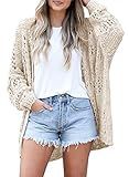 Ermonn Womens Crochet Cardigan Sweater Kimonos Boho Solid Color Oversized Spring Open Front Outwear