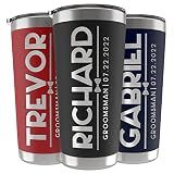 UNITED CRAFT SUPPLIES Groomsmen Gifts Set of 3, Groomsmen Tumblers Personalized w/Engraved Names & Title, 20 or 30 Oz, 3 Colors, Double Wall Stainless Steel Tumblers, Groomsmen Proposal D2