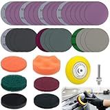 BFXM 38Pcs Car Headlight Restoration Kit, 3 Inch Headlight Polishing Kit, Headlight Cleaning Kit with Sanding Disc Scouring Pad Polishing Pad Suitable for Drill Universal for All Type of Car Headlight