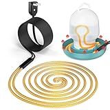 Heated Chicken Waterer Cord for Winter, 8.9ft Freeze Proof Poultry Water Heater, 40Watt Chickens Water Heater Cord, Prevents Water Freezing in Drinkers for Small Animals Rabbits, Ducks, Guinea Pigs