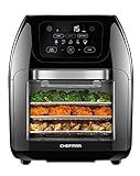 CHEFMAN Multifunctional Digital Air Fryer+ Rotisserie, Dehydrator, Convection Oven, 17 Touch Screen Presets Fry, Roast, Dehydrate, Bake, XL 10L Family Size, Auto Shutoff, Large Easy-View Window, Black