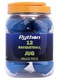 Python Blue Racquetballs (Value Pack - 12 Ball Jug/Standard Color w/Tournament Quality!)